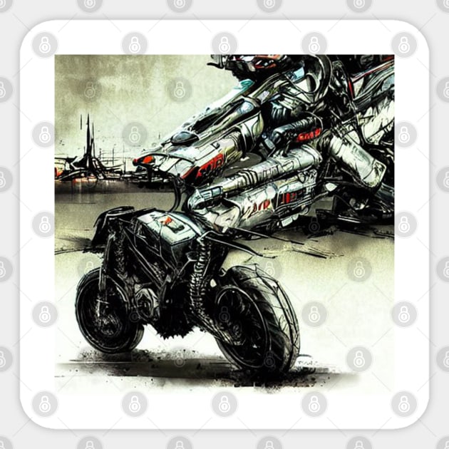 Star Fighter Sticker by ActiveDiffusionDesigns